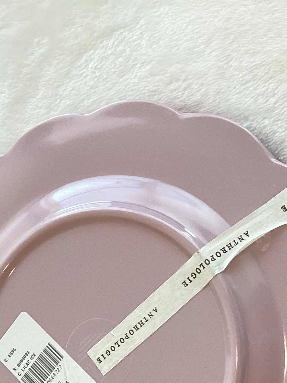 Anthropologie Melamine Dinner Plates Annette Floral New Set of 4 Lilac 12.25”